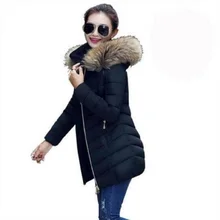 Женское зимнее Новое меховое пальто, модное качественное Женское пальто из меха енота с имитацией воротника, теплое длинное пальто, толстый женский пуховик