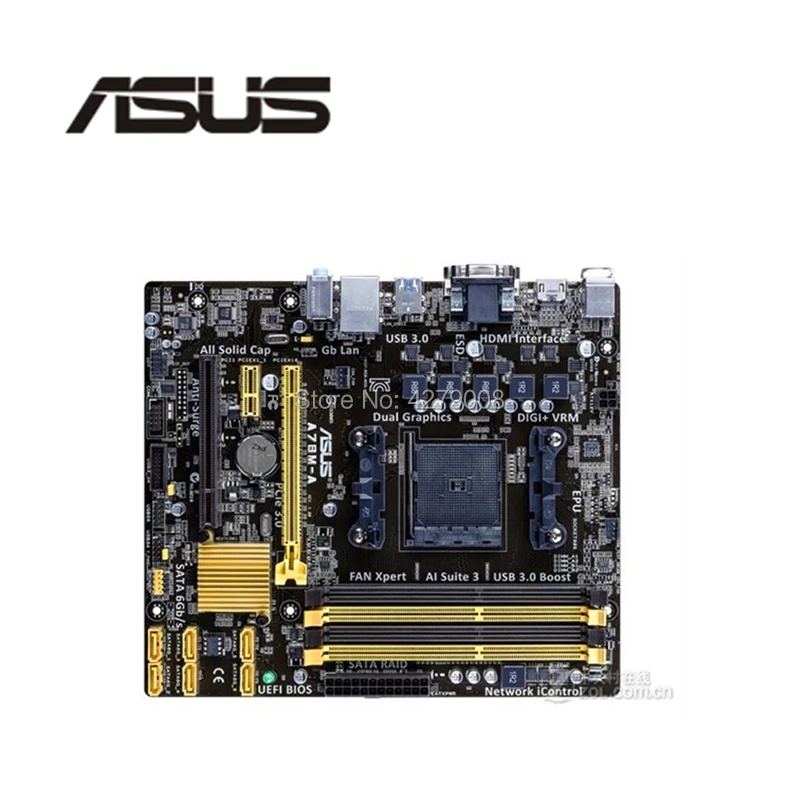 Разъем FM2 +/FM2 USB3.0 SATA3.0 для ASUS A78M-A оригинальный б/у настольный компьютер AMD A78
