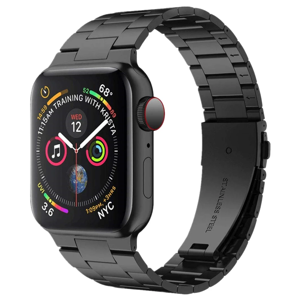 Браслет из нержавеющей стали для Apple Watch Series 5 полос 44 мм 40 мм металлический ремешок для iWatch 1 2 3 38 мм 42 мм correa