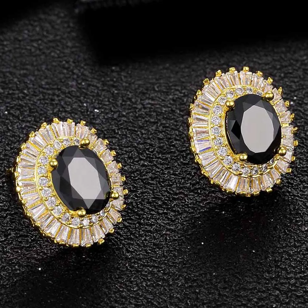 High Quality Hot Sale Crystal Rhinestone CZ Stud Earrings Copper Plated Beautiful Vintage Gifts For Women Jewelry | Украшения и
