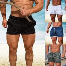 Men Running Shorts Sport Training High Elastic Solid Swimming Shorts Beach Wear Casual Men Workout Soccer Fitness Gym Sweatpants