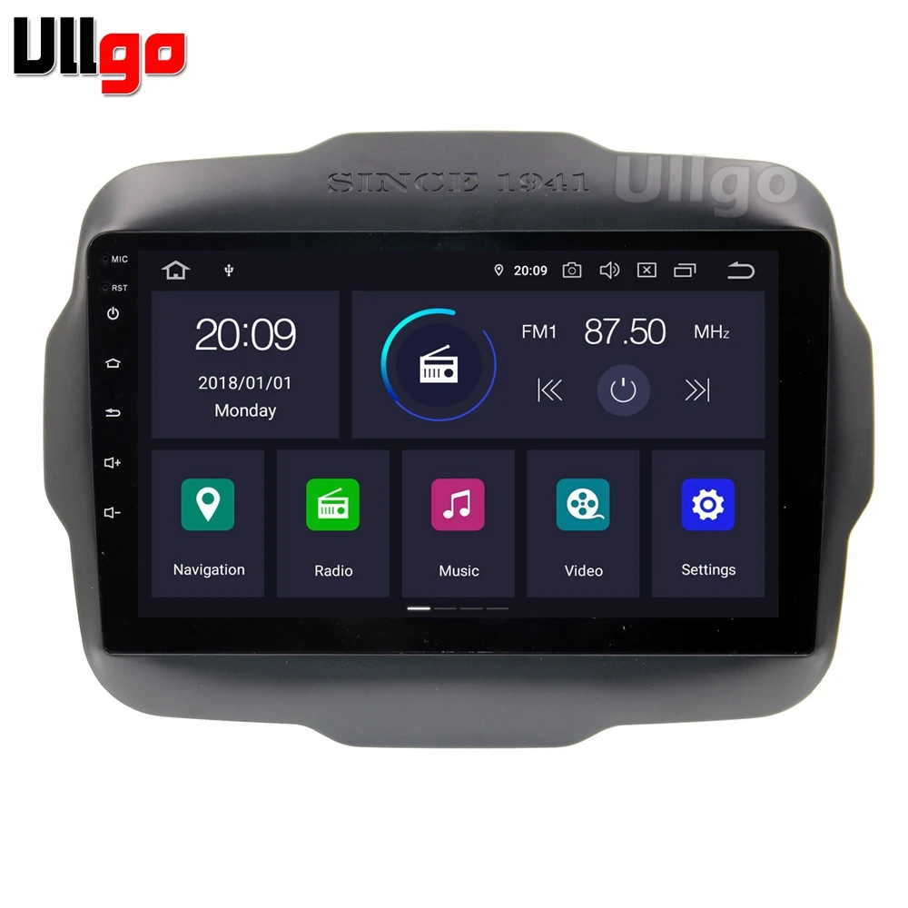 Top Android 9.0 Car Head Unit for Jeep Renegade 2016+ Autoradio GPS 1 din Car Radio GPS in Dash GPS with BT RDS Wifi Mirror-link 0