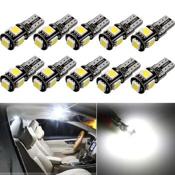 

10x W5W T10 LED Bulb Car Interior Light For Fiat 500 Stilo Panda Ducato Palio Bravo Linea Grande punto Doblo Uno 500x Albea