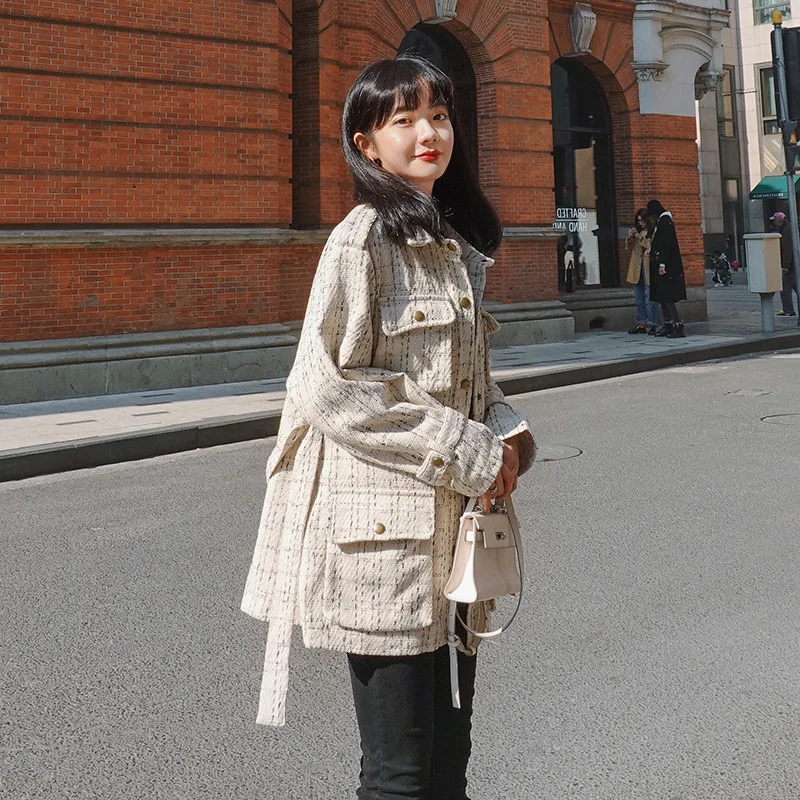 

Photo Shoot Small Fragrant Ventilation Network Red Casual Pattern Workwear Trench Coat 2020 Spring Clothing New Style Women's Re