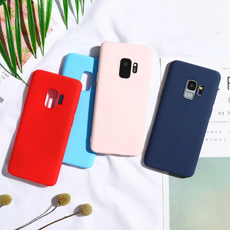 

Silicone Case For Samsung Galaxy A50 A40 A10 A60 Solid Candy Color A20e M20 M30 J8 2018 A750 Cases Gel Back Cover Coque
