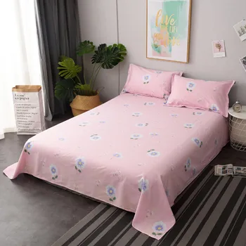 

Yaapeet 1pc Cotton Light Pink Bed Sheet Breathable Star Printed Bed Cover High Quality Full Size Flat Sheet Without Pillowcase