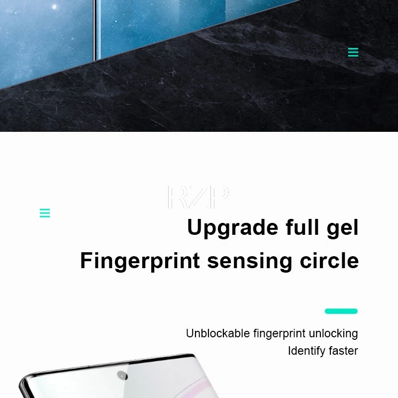 RZP Full Cover Tempered Glass For Samsung Galaxy S10 S9 S8 Plus Note 8 9 10 Pro Screen Protector For Samsung S10e Note 10+ Film