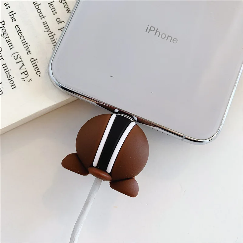 Защита для кабеля "укус" для Iphone, устройство для сматывания кабеля, аксессуар для телефона, держатель, кусачки, мягкая кукла, модель, мультфильм, животное, задница, Минни - Цвет: 11