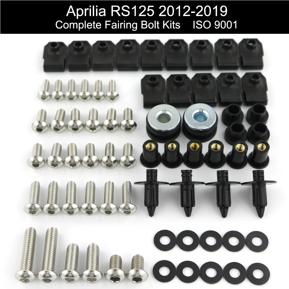 

For Aprilia RS125 2012 2013 2014 2015 2016 2017 2018 2019 Motorcycle Complete Full Fairing Bolts Kit Fairing Clips Stainless