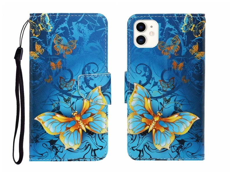 Beautiful Butterfly Pattern Phone Case For iPhone 6 6S 7 8 Plus 12 11 Pro X XS XR Max Flip Leather Wallet Card Slot Back Cover iphone silicone case