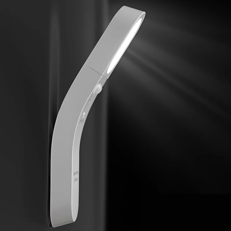 ABFU-Ночной светильник с датчиком движения, перезаряжаемый через USB светодиодный светильник с возможностью поворота, портативный беспроводной светильник с питанием от аккумулятора, палка-в любом месте