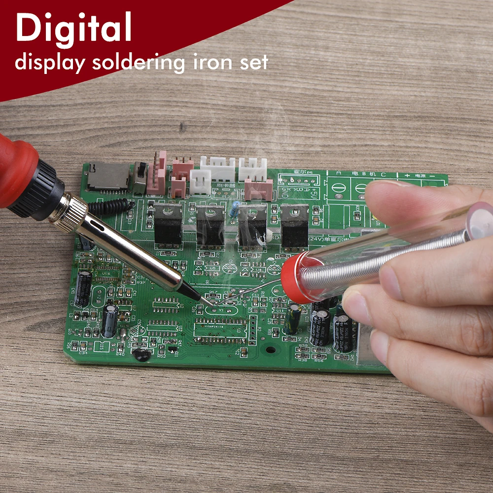 JCD 908U Electric Soldering Iron Adjustable Temperature 60W/80W 220V LCD Digital Display Multi-function iron Welding Repair Tool