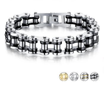 

FUNIQUE Punk Rock 316L Stainless Steel Biker Mens Link Chain Motorcycle Bike Bicycle Chain Bracelets Bangles Jewelry