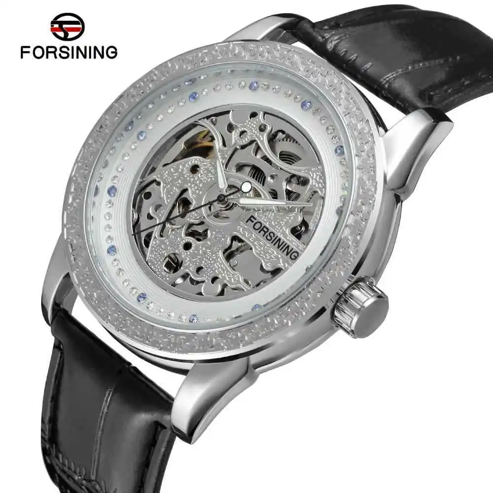 

Winner forsining Fully Automatic 1562 Hollow out Analog Watch Belt Watch