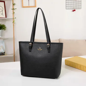 

Top handle bucket tote bags for women luxury leather hand bags with zipper pocket on the back side daily use women shopper bags