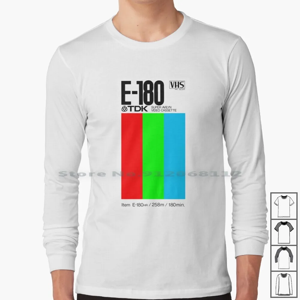 Vhs Tape Retro Manica Lunga T Shirt Vhs Tape Cassette Retro Vintage Film Video Nato Negli Anni '80 Anni '90 Nostalgia Nostalgico