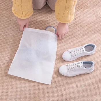 オンライン 5 ピース/セット不織布靴収納袋旅行巾着ダストバンドルポケット服パンツアウトドア包装キャンプオーガナイザー