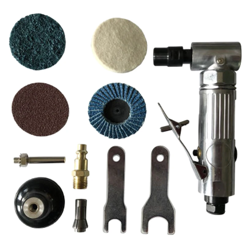 Promotion! 1/4 inch Air Angle Die Grinder 90 Degree Pneumatic Grinding Machine Cut Off Polisher Mill Engraving Tools Set With Sp |