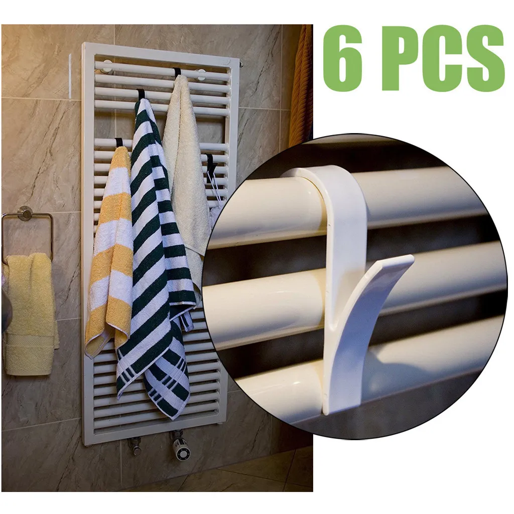Горячая Распродажа 6 шт. полотенцесушитель радиатор рельс для ванной крюк держатель высокое качество вешалка