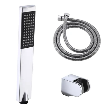 

With Hose And Holder Modern Wall Mounted Luxury Handheld Square Brass Bathroom Shower Head Set Accessories Easy Install Home