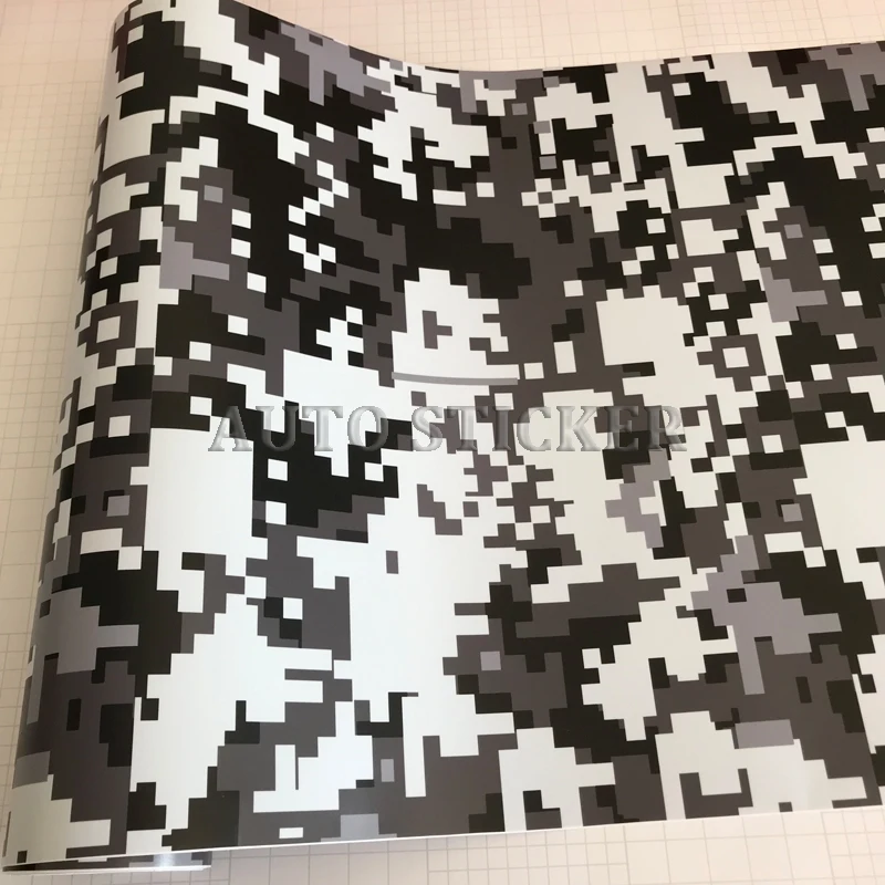 Black white gray digital camo vinyl sticker