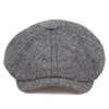 New fashion brown plaid beret hat male cotton% hip hop hats autumn and winter outdoor leisure cap high quality caps ► Photo 3/6