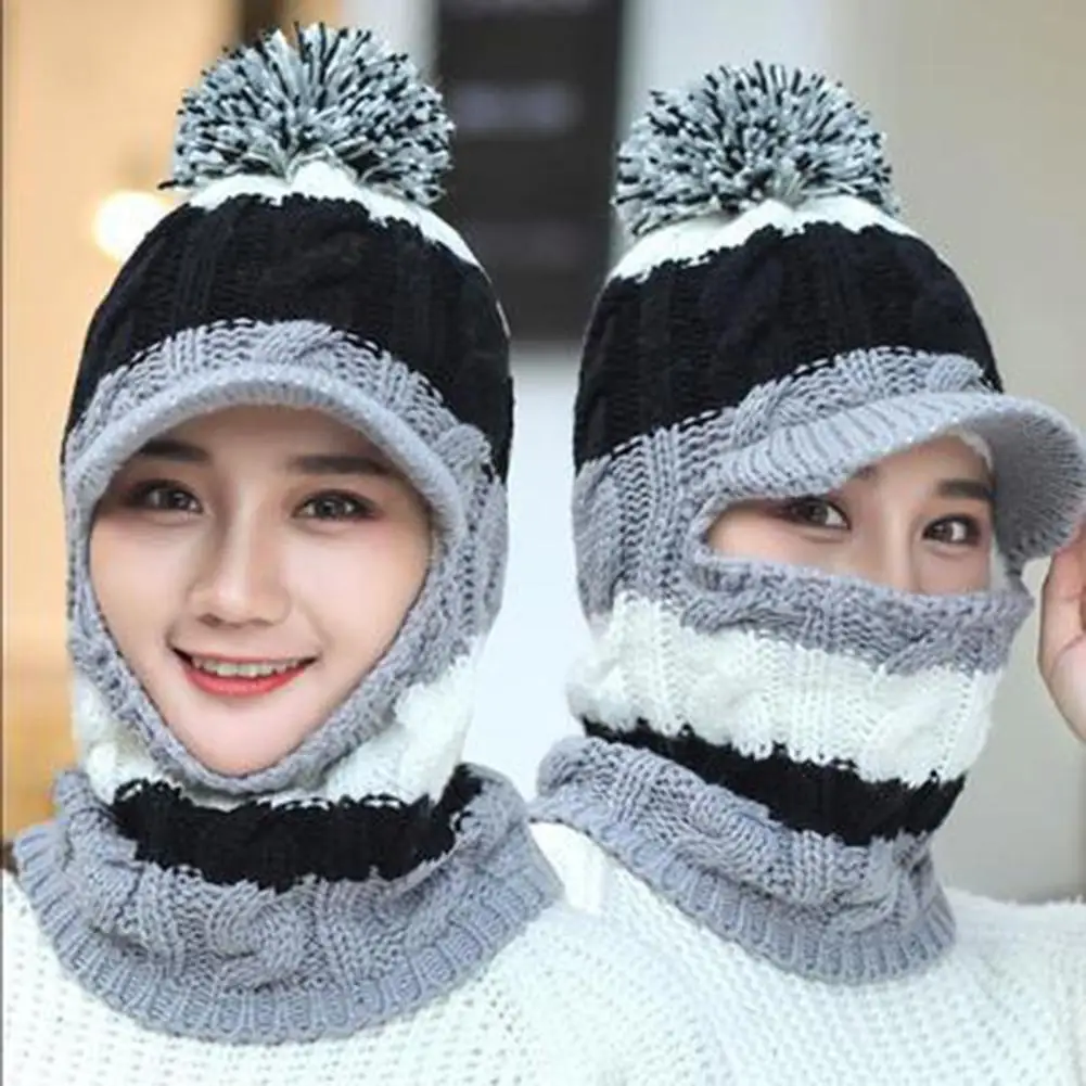 gray Studyset женская шапка зимняя Толстая теплая Кепка с защитными наушниками для верховой езды вязаная шапка шерстяная Женская один размер - Цвет: gray