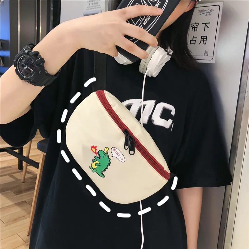 Новое поступление кошелек маленький динозавр женский Ins2019 стиль модная сумка на плечо холщовая сумка-мессенджер нагрудная сумка женская сумка