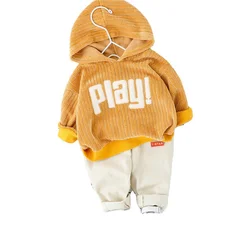 Survêtement pour bébés, nouvelle collection printemps automne pièces/ensembles, vêtements pour enfants garçons et filles, sweat à capuche avec lettres, pantalon 2 