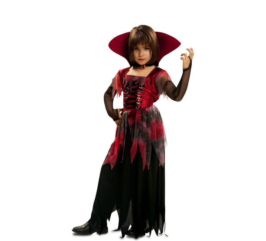 Disfraz de Vampiresa Gótica con cuello alzado para niña Halloween Vampiros/Góticos/Terror  Disfraces infantiles|Disfraces para niños| - AliExpress