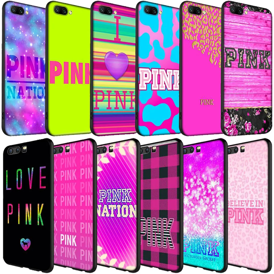 Розовый VS абсолютно новый мягкий силиконовый чехол LOVE PINK для Huawei P Smart Z Plus 2019 Y5 Y6 Y7