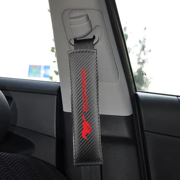 

Car Seat Belt Cover For Ford Mustang PU Leather Sefety Belt Cover High Quality Belts Pad Car Accessories Interior 2Pcs