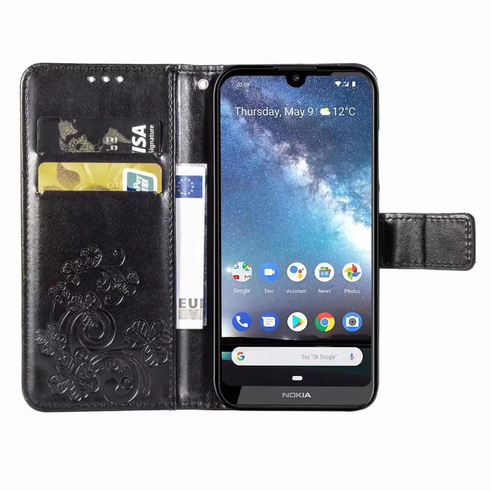 Для NOKIA 4 2 3 9 PURE VIEW 7X6X7 7 1 PLUS 8 четырехлистный цветок клевера кожаный флип чехол для