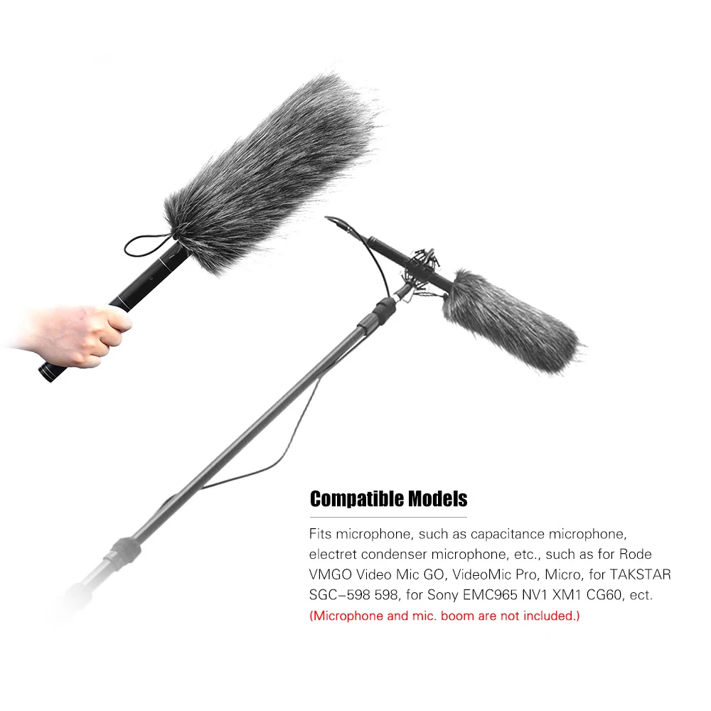 Universal Professional Microphone Furry Windscreen Flexible Mount Fur Windshield for Rode VMGO Video Mic GO