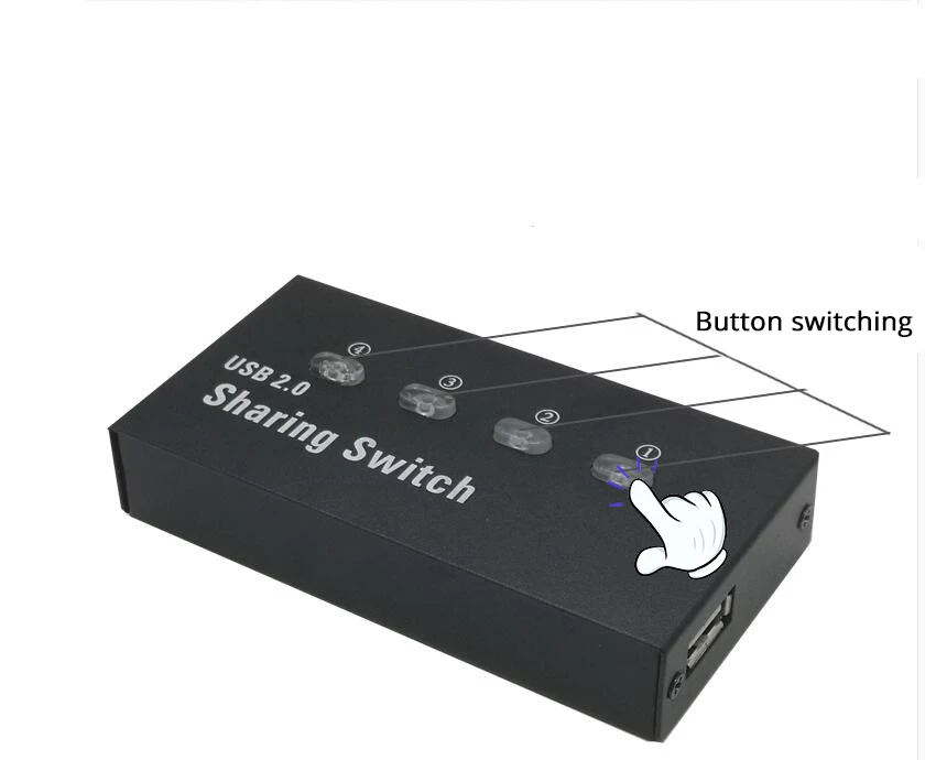 4 порта usb переключатель ручной селектор USB переключатель принтера 4 в 1 из четырех ПК общий доступ 1 USB устройство U диск клавиатура мышь
