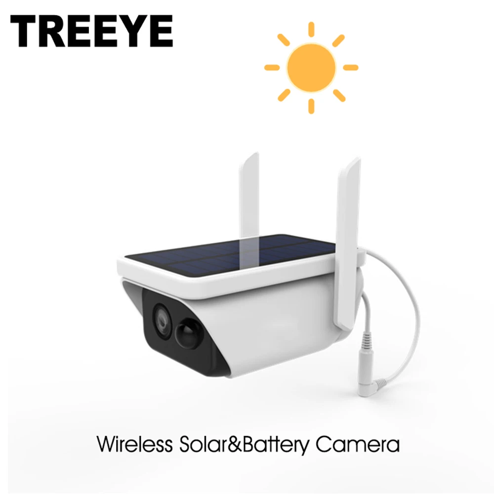 TREEYE 1080P PIR Беспроводная ip-камера безопасности на солнечных батареях с 18650 батареей IP66 водонепроницаемый WiFi и режим AP 2 способа аудио TF карта