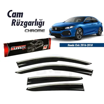 

Chromium-Plated Rain Window Visor Wind the Deflectors For Honda Civic FC5 2016 2017 2018 Piano black 4 pcs