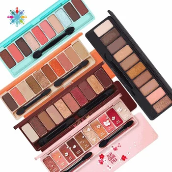 

10 Colors Eye Shadow Palette with Brush Shimmer Matte Easy To Wear Nude Eyes Makeup Eyeshadow Cosmetic