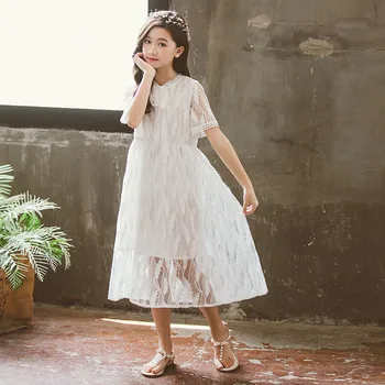 

YourSeason 2020 Summer Kids Girls Lace Princess Dress Korean Fashion Teenager Girl Sweet Long Party Loose Dresses Clothing