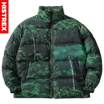 

2020 Hip Hop Jacket Parka Real Tree Camouflage Streetwear Men Windbreaker Harajuku Winter Padded Jacket Coat Warm Outwear Zipper