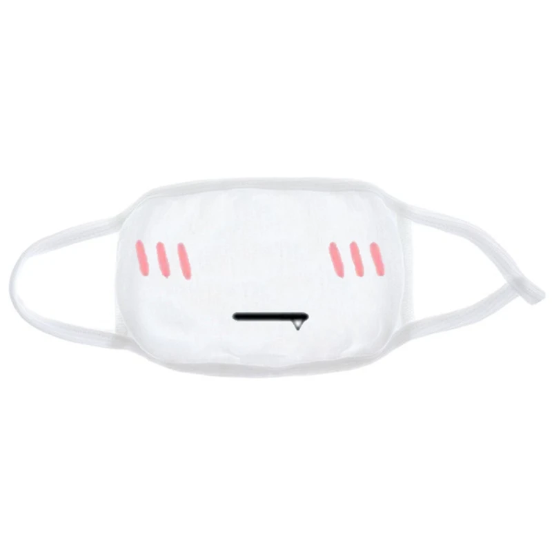 Fashion Expression Mouth Mask Anime Cotton Mouth Mask Unisex Mask Mouth-muffle Dustproof Respirator Cute Anti-Dust Mouth Covers - Color: Maroon