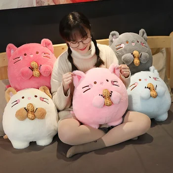 

1pc Cartoon Cute Mouse Hugging Peanut Plush Soft Simulation Animals Stuffed Dolls Gift