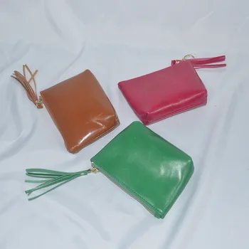 

2020 new top layer oil wax leather short coin purse leather casual simple soft leather clutch bag women wallet women