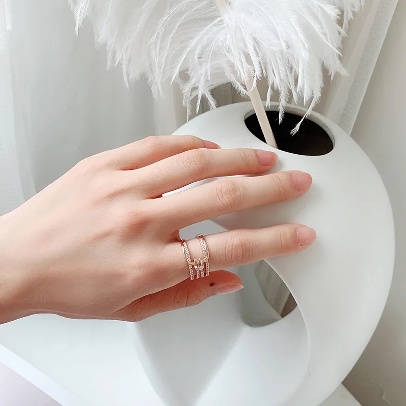 Мода Узел многослойные горный хрусталь широкое кольцо для женщин Новые Кольца Bijoux