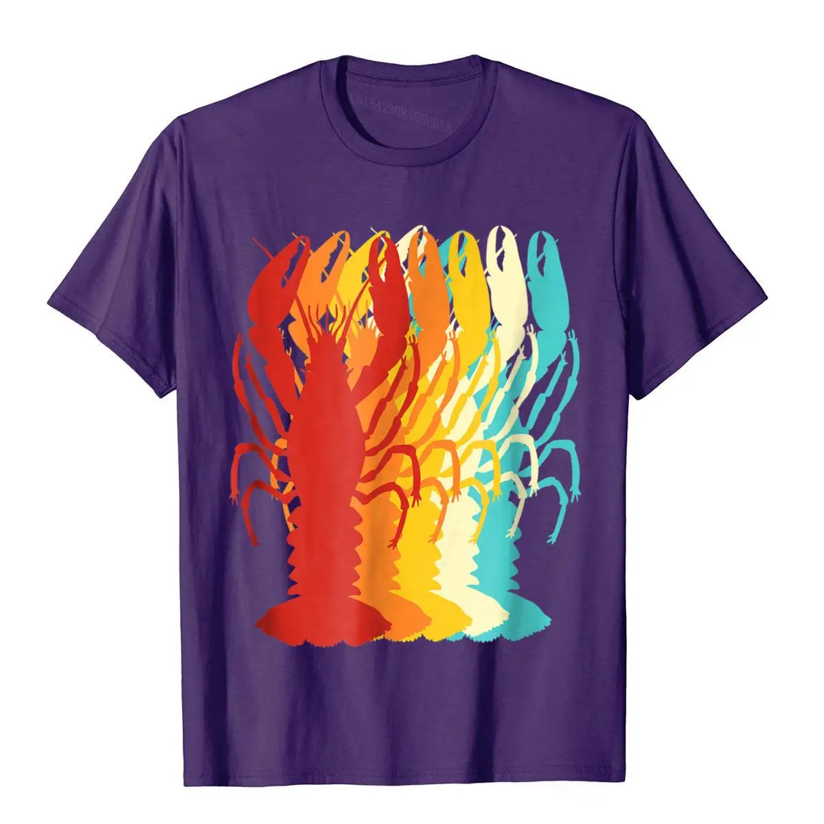 Retro Crawfish T-Shirt Novelty Cajun Crayfish T-Shirt__97A1411purple