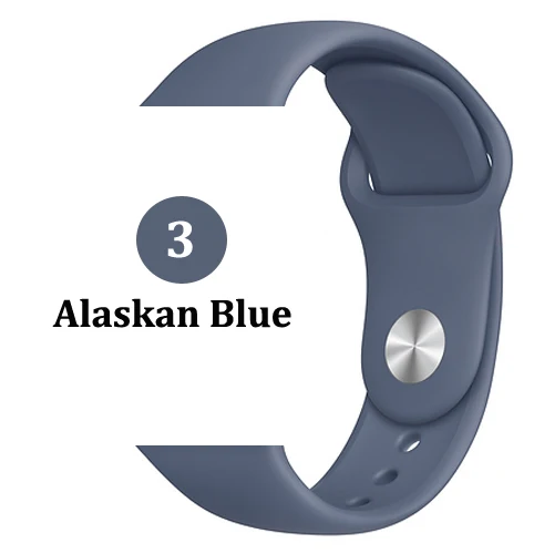 Ремешок для apple watch band 4 3 correa iwatch band 42 мм/38 мм 44 мм/40 мм 2 спортивный силиконовый браслет pulseira apple watch аксессуары - Цвет ремешка: 3-Alaskan Blue