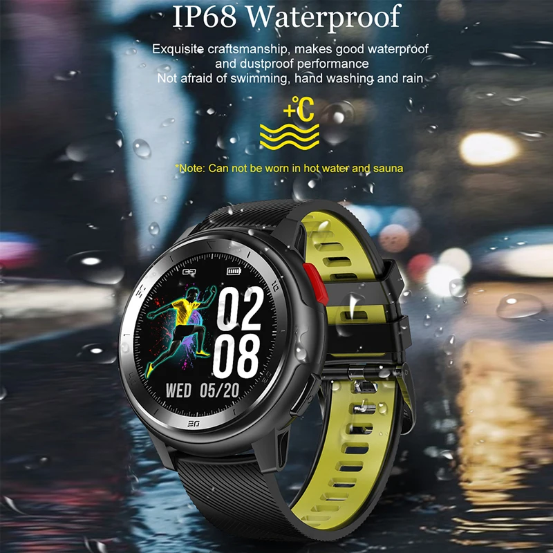 Eseed DT68 smart watch männer IP68 wasserdichte 1,2 zoll full touch bildschirm 230mah 30 tage lange standby EKG smartwatch für android ios