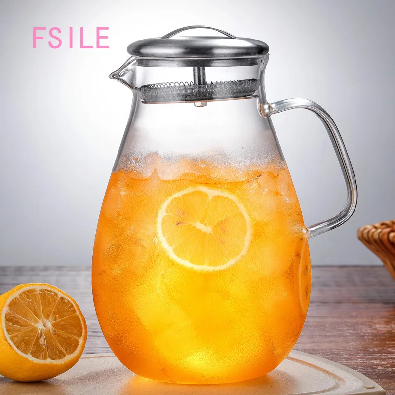 

Fashion Simple Transparent Flower Teapot Handmade High Temperature Resistant Kettle Creative Heat-resistant Glass Cold Kettle