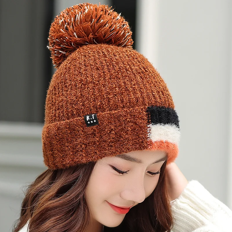 SUOGRY модная зимняя шапка Skullies Beanies зимняя теплая шапка с помпоном женская вязаная шапка s женская уличная теплая шапка для отдыха