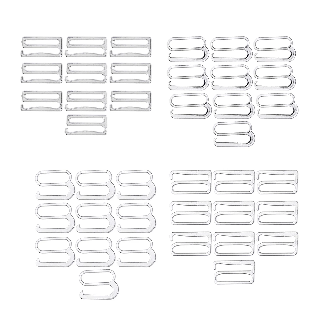 10 Pieces Metal Bra Strap Adjustment Adjuster Lingerie Slider Hooks Bikini Fasteners